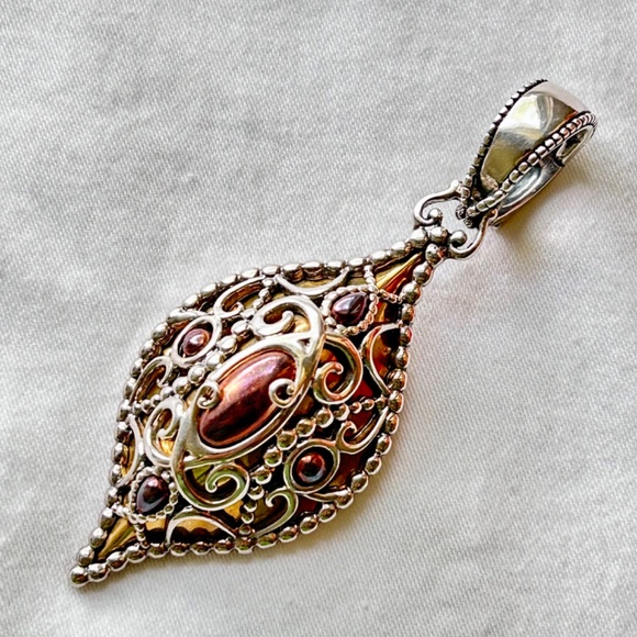 Carolyn Pollack 925 Sterling Silver, Copper, Brass Enhancer Pendant Opulence - Picture 11 of 13